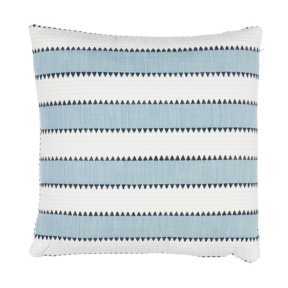 Schumacher SO7675004 Isolde Stripe 18" Pillow Pillows & Accessories in Sky