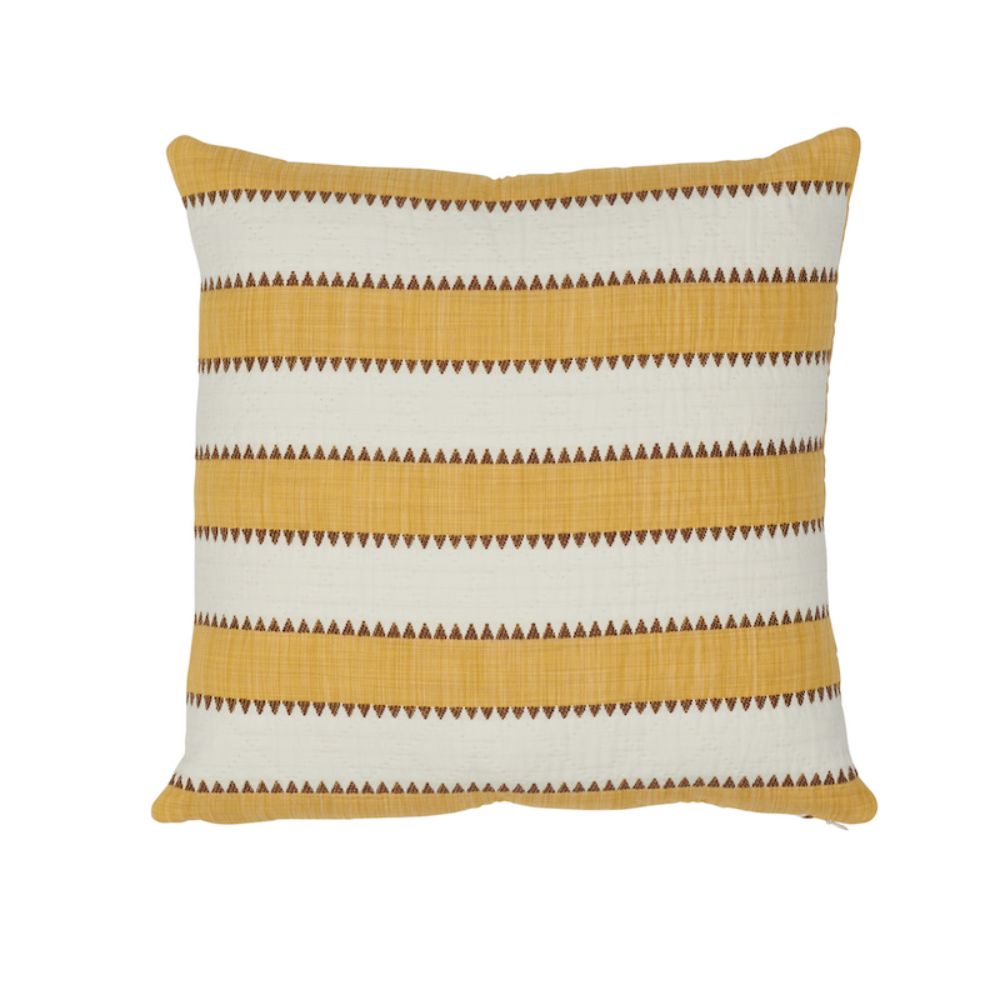 Schumacher SO7675203 Isolde Stripe 16" Pillow in Yellow