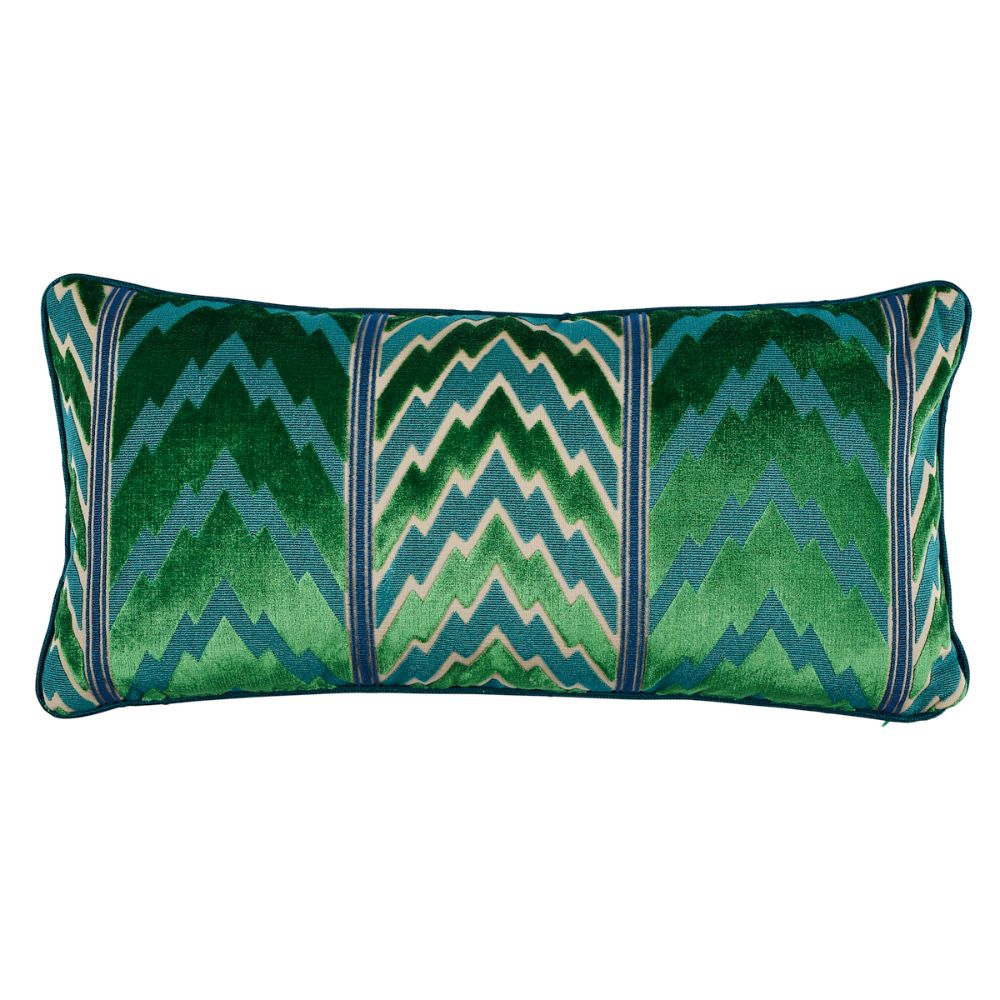 Schumacher SO7711018 Florentine Velvet Pillow Pillows & Accessories in Emerald