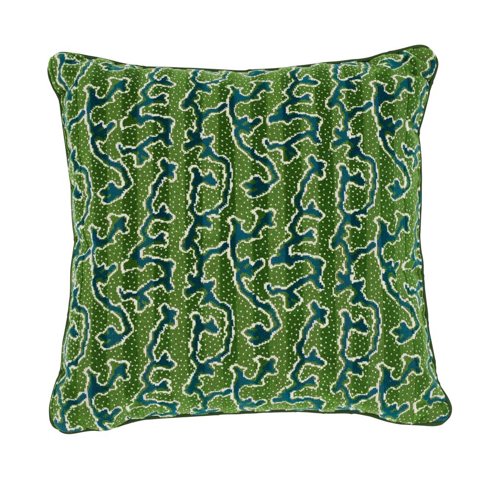 Schumacher SO7713005 Corail Velvet 20" Pillow in Emerald
