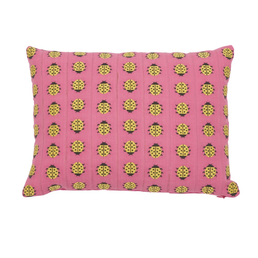 Schumacher SO7739110 Ladybird Pillow in Yellow & Pink