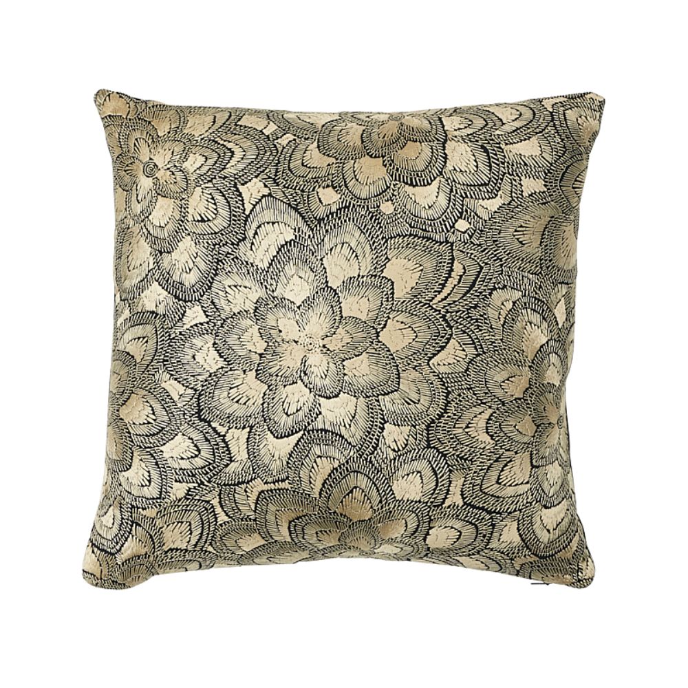 Schumacher SO7834003 Lotus Embroidery 16" Pillow in Gold