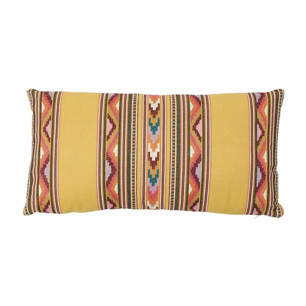 Schumacher SO7839118 Zarzuela Embroidery Pillow in Saffron