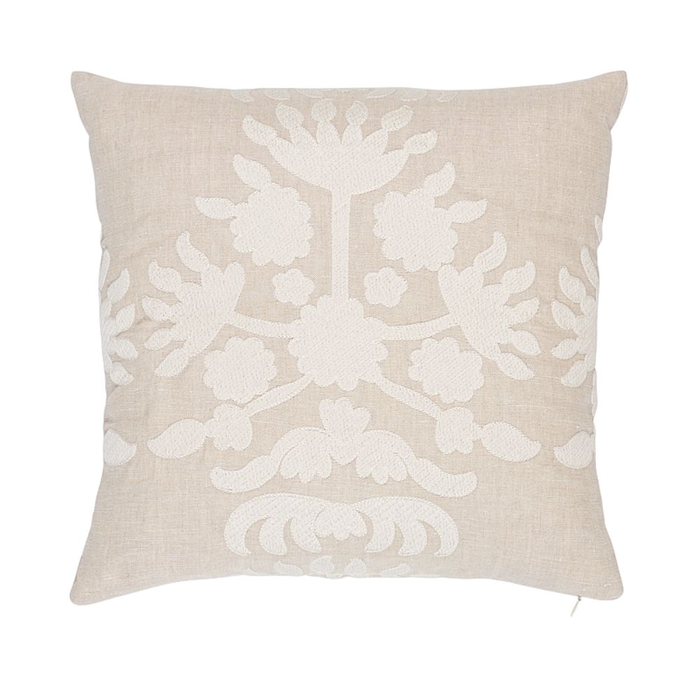 Schumacher SO7947204 Cybele Embroidery Pillow in Natural