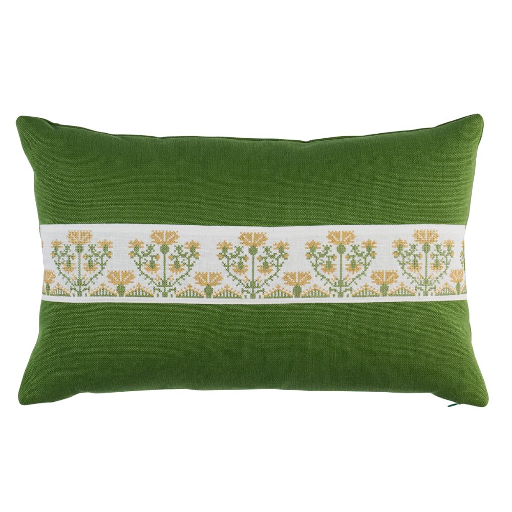 Schumacher SO8166317 Custis Embroidery Pillow Pillows & Accessories in Marigold
