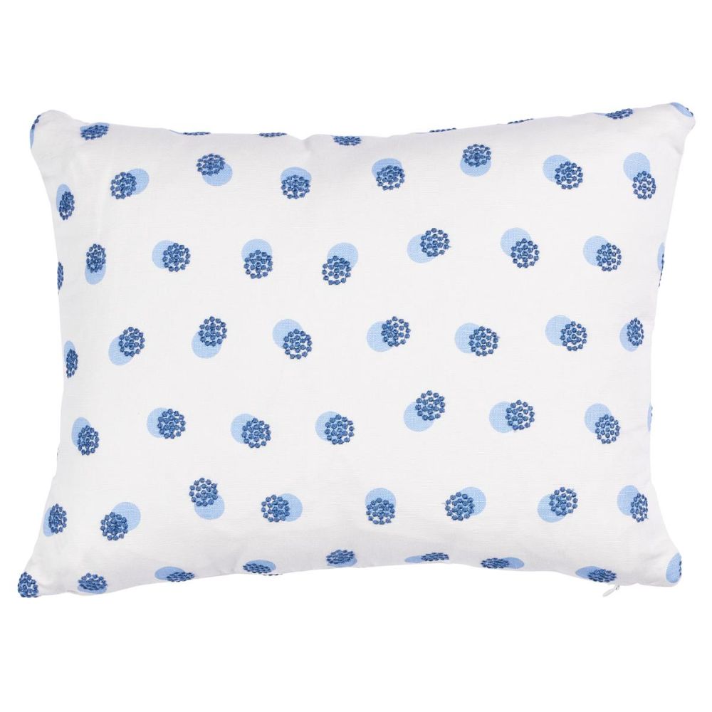 Schumacher SO8184112 Easy Elements Taylor Embroidery Pillow Pillows & Accessories in Blue On Ivory