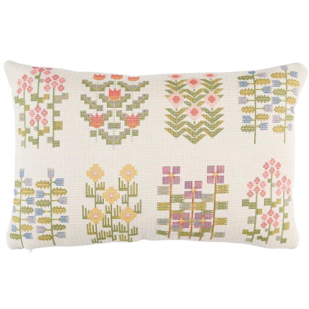 Schumacher SO8197013 Uncommon Threads Annika Floral Tapestry Pillow Pillows & Accessories in Multi On Ivory