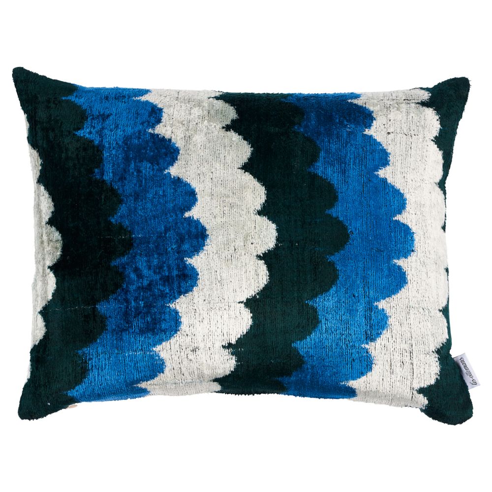 Schumacher SOV35538 Samsun Silk Velvet Pillow Pillows & Accessories in Blue & Green