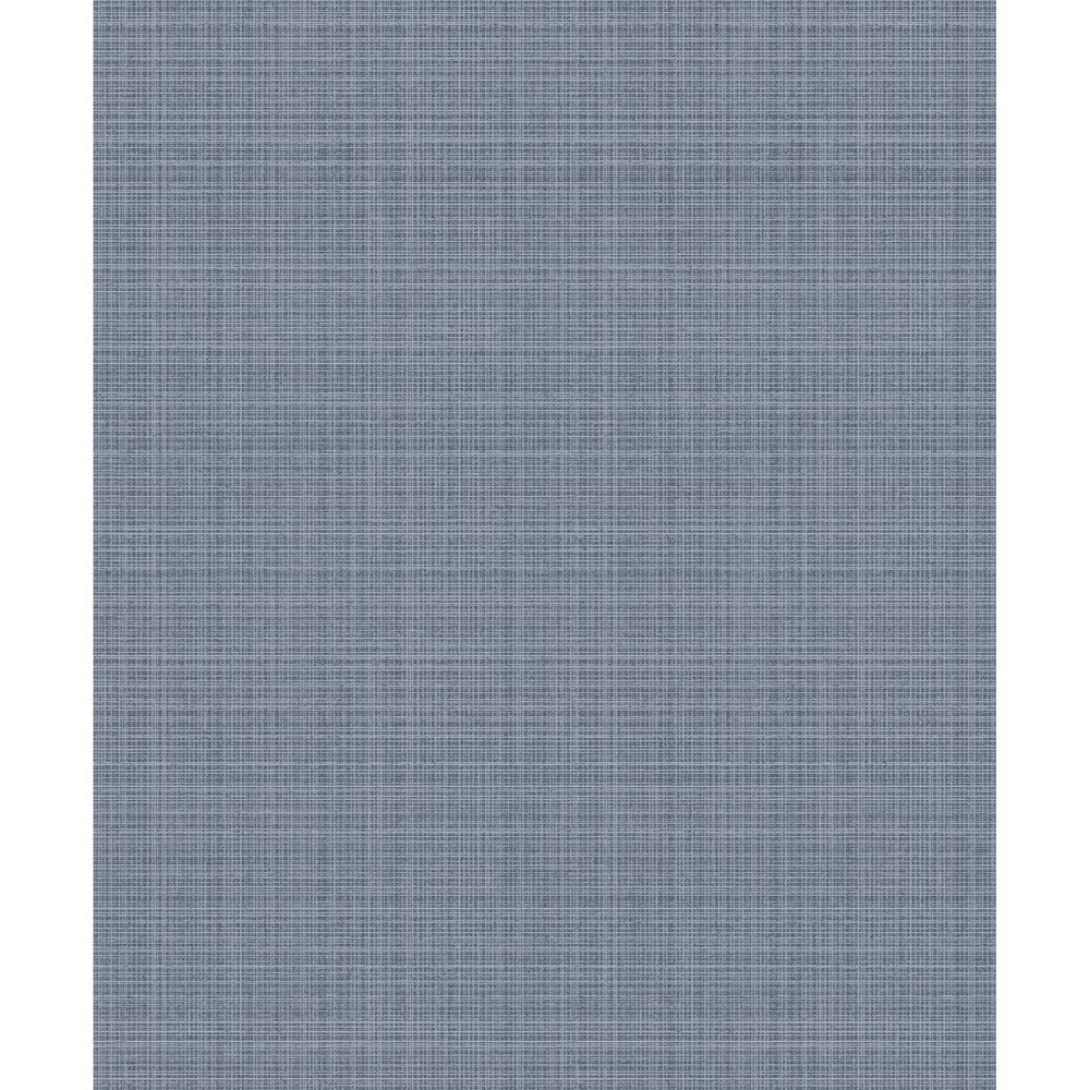 Etten Gallerie by Seabrook Wallpaper 2231902 Crosshatch Linen in Metallic Slate Blue