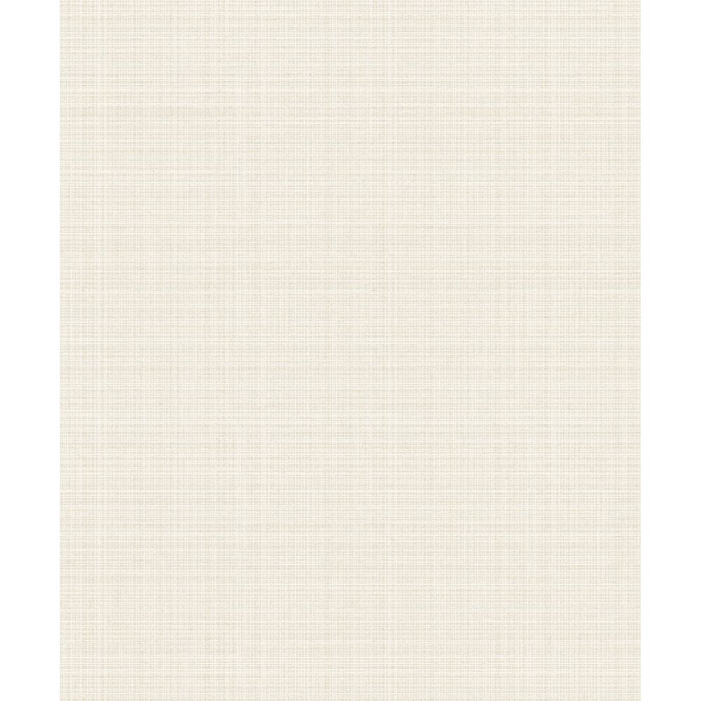 Etten Gallerie by Seabrook Wallpaper 2231903 Crosshatch Linen in Metallic Ivory