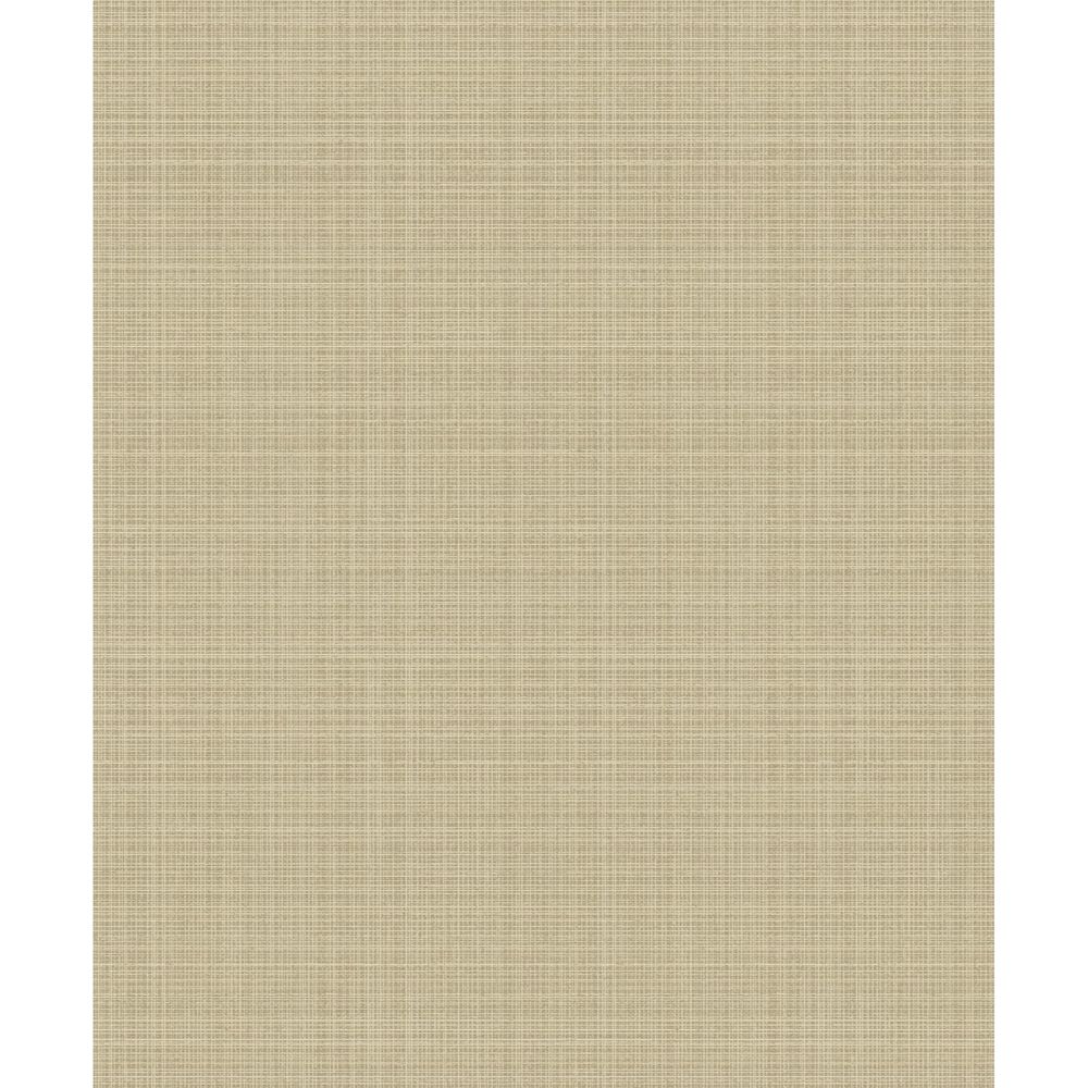Etten Gallerie by Seabrook Wallpaper 2231905 Crosshatch Linen in Metallic Khaki