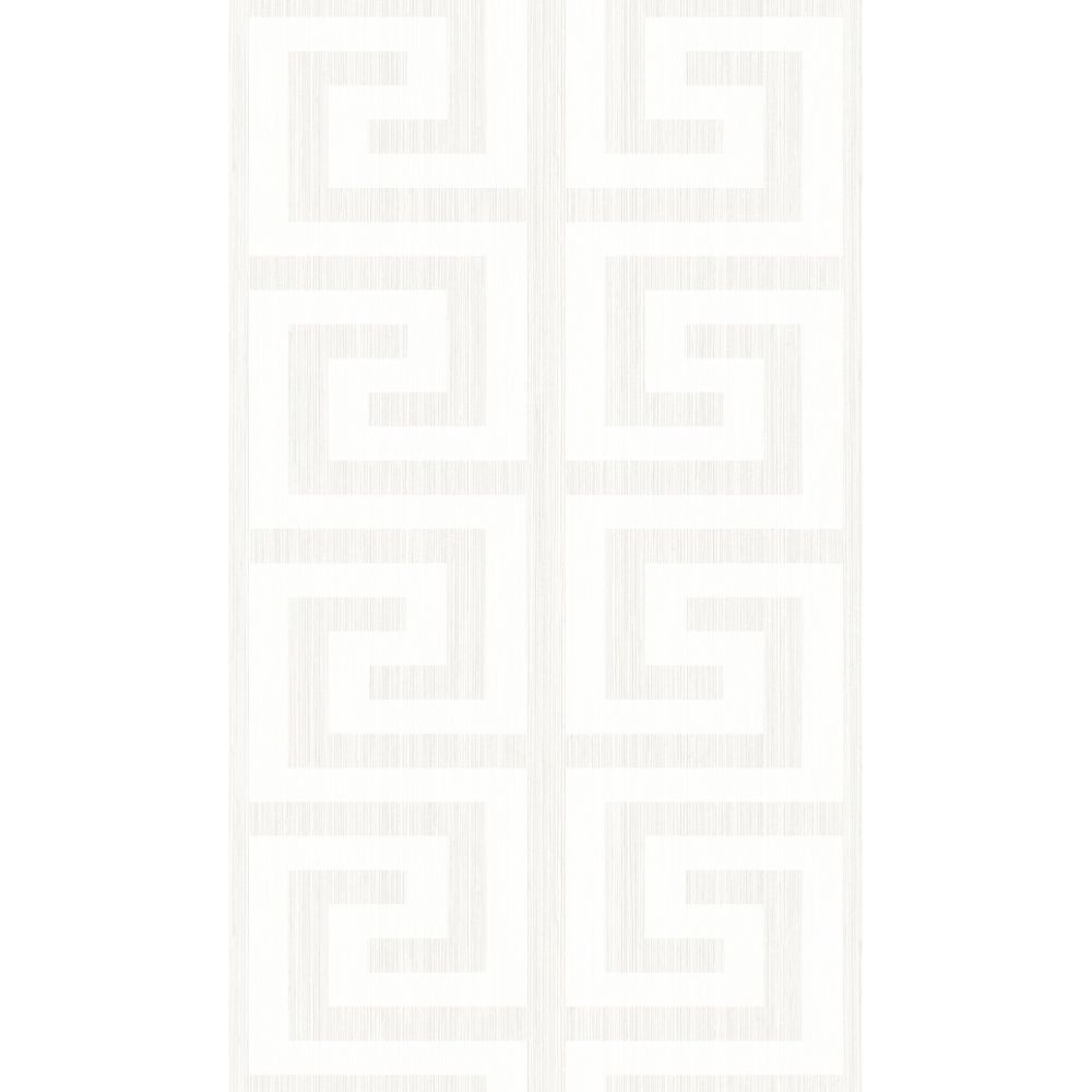 Etten Gallerie by Seabrook Wallpaper 2232000 Greek Key in Metallic Pearl & Ivory