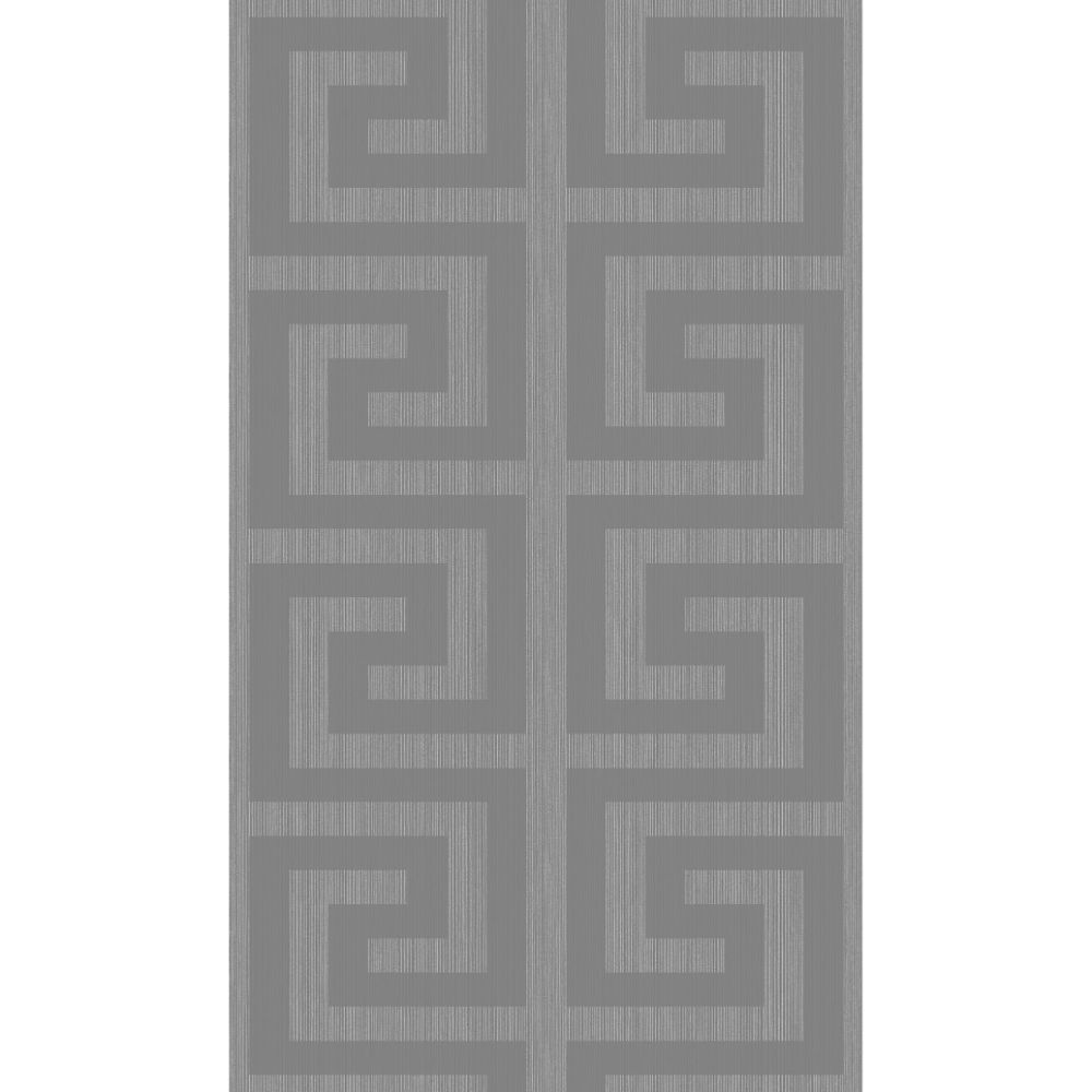 Etten Gallerie by Seabrook Wallpaper 2232002 Greek Key in Metallic Silver & Earl Gray