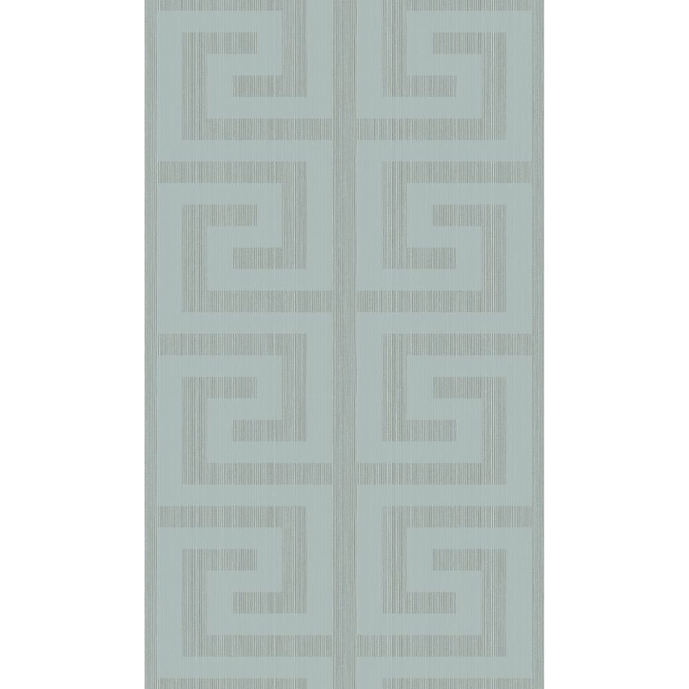 Etten Gallerie by Seabrook Wallpaper 2232004 Greek Key in Metallic Sea Green