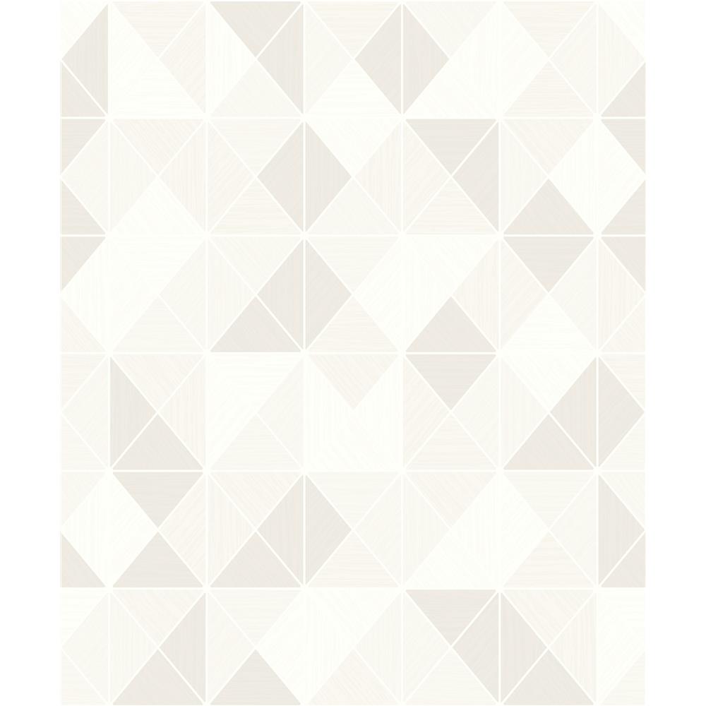 Seabrook Designs AW70610 Casa Blanca 2  Metallic Geo Wallpaper in Pearl Glitter and Cream
