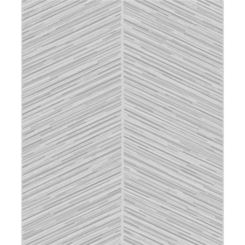 Seabrook Designs AW70707 Casa Blanca 2  Herringbone Stripe Wallpaper in Metallic Silver and Gray