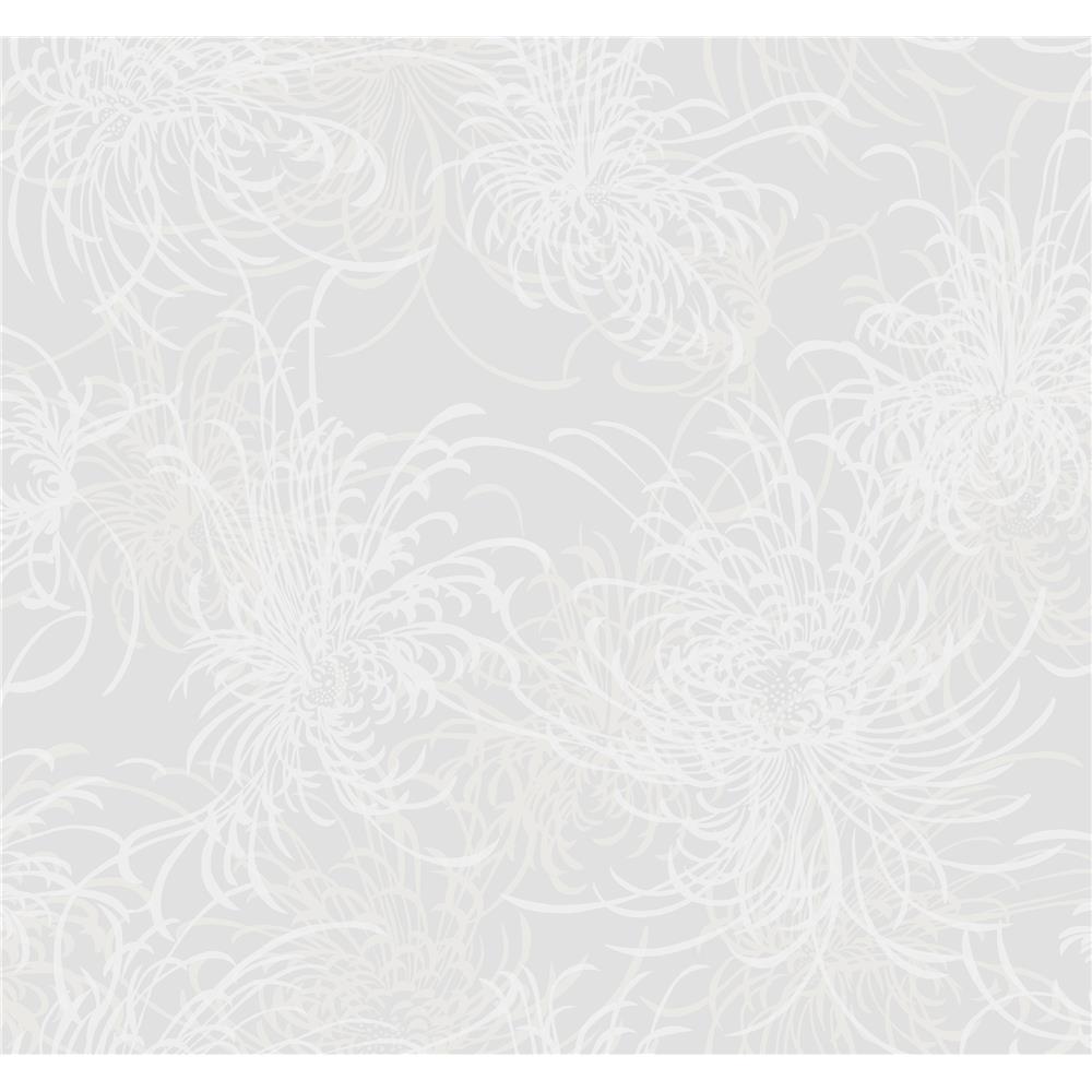 Seabrook Designs AW71500 Casa Blanca 2  Noell Floral Wallpaper in Off-White