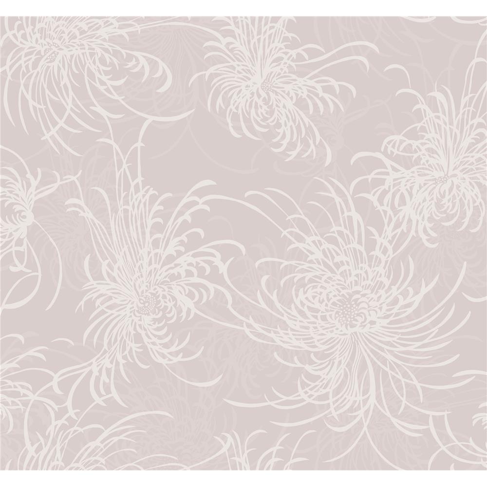 Seabrook Designs AW71501 Casa Blanca 2  Noell Floral Wallpaper in Blush Glitter and Off-White