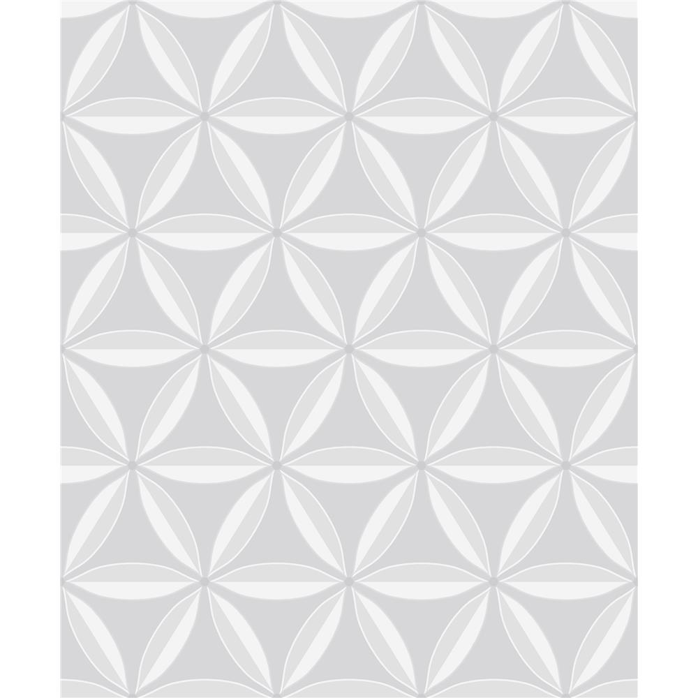 Seabrook Designs AW71708 Casa Blanca 2  Lens Geometric Wallpaper in Metallic Pearl and Off-White