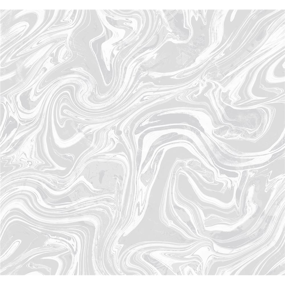 Seabrook Designs AW72020 Casa Blanca 2  Oil and Water Wallpaper in Silver Glitter and Cream