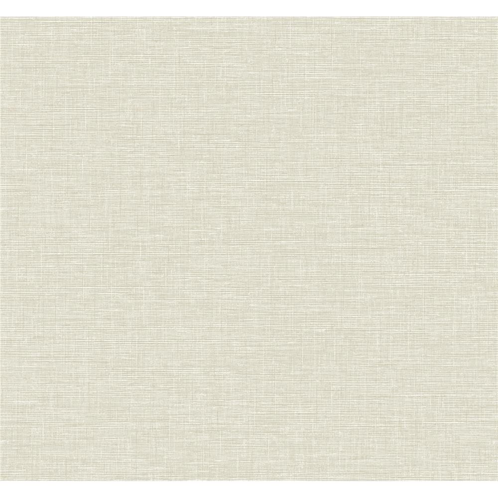 Seabrook Designs AW74007 Casa Blanca 2  Linen Weave Wallpaper in Beige and Off-White