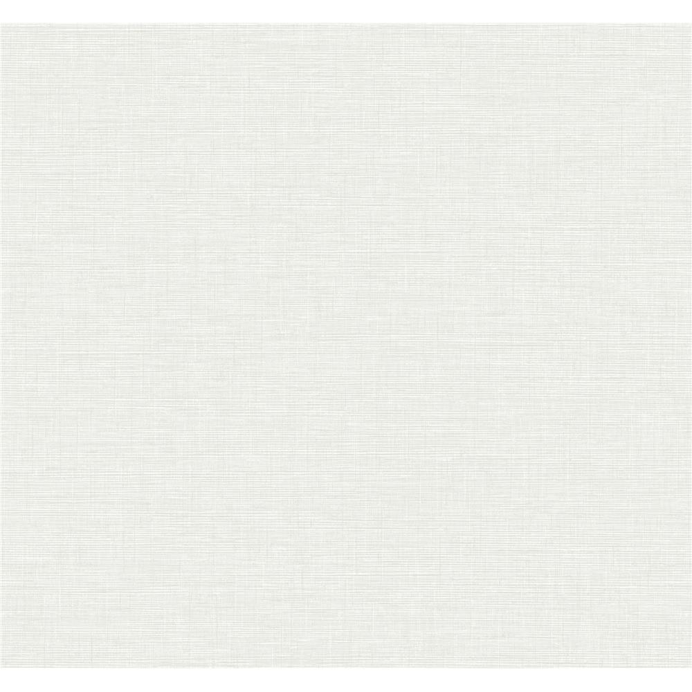 Seabrook Designs AW74008 Casa Blanca 2  Linen Weave Wallpaper in Metallic Pearl and Off-White