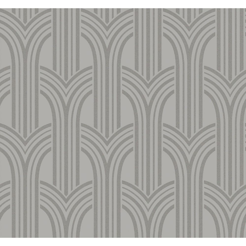 Seabrook Wallpaper BD50410 Déco Arches Wallpaper in Nickel