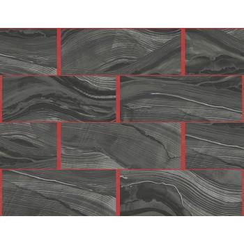 Seabrook CR61001 C ROBINSON-CARL ROBINSON 14 MILAN NORTHCOTE Wallpaper in Black/ Metallic Silver/ Red