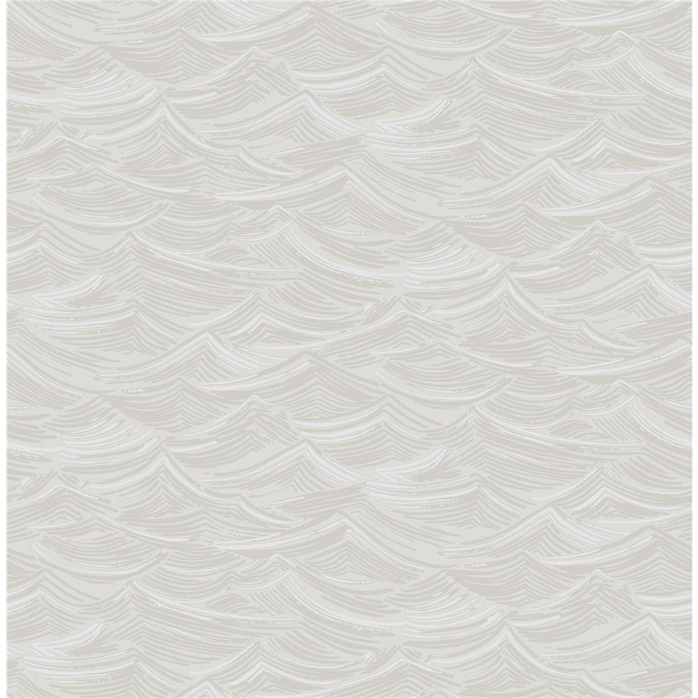 Seabrook Designs DA60500 Day Dreamers Calm Seas Wallpaper in Soft Gray and White