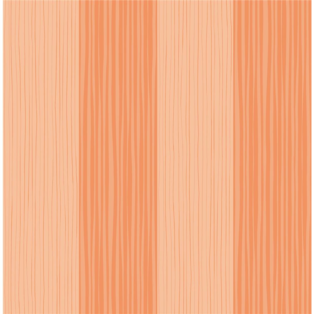 Seabrook Designs DA61813 Day Dreamers Stripes Wallpaper in Orange