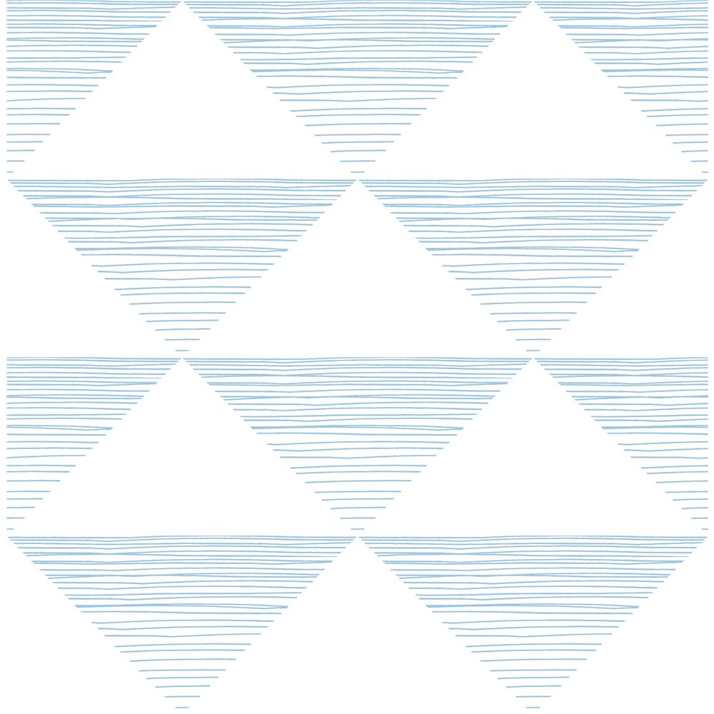 Seabrook Designs DA61901 Day Dreamers Geo Stripe Wallpaper in Sky Blue