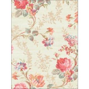 Seabrook Designs DC50602 DELANCEY Wallpaper in Pink and Green