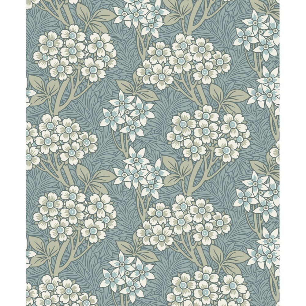 Seabrook Wallpaper ET12004 Floral Vine Wallpaper in Stream Blue & Sage