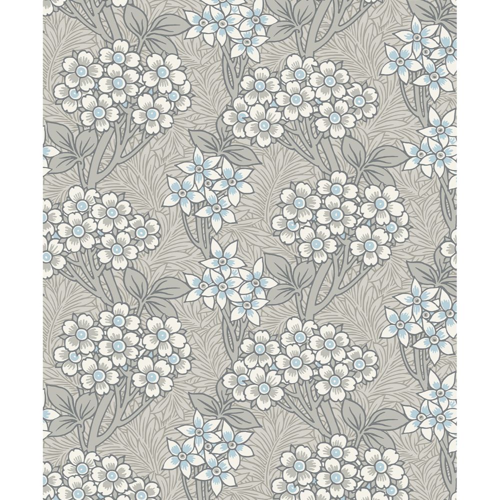 Seabrook Wallpaper ET12005 Floral Vine Wallpaper in Daydream Grey & Carolina Blue