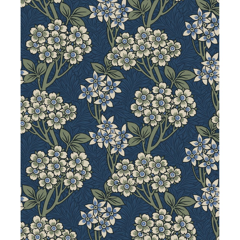 Seabrook Wallpaper ET12012 Floral Vine Wallpaper in Blue Jay & Sage