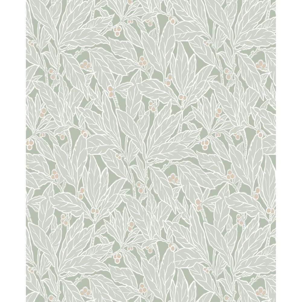 Seabrook Wallpaper ET12804 Leaf and Berry Wallpaper in Spearmint