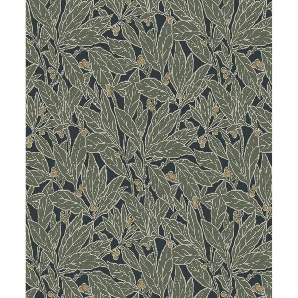 Seabrook Wallpaper ET12814 Leaf and Berry Wallpaper in Rosemary