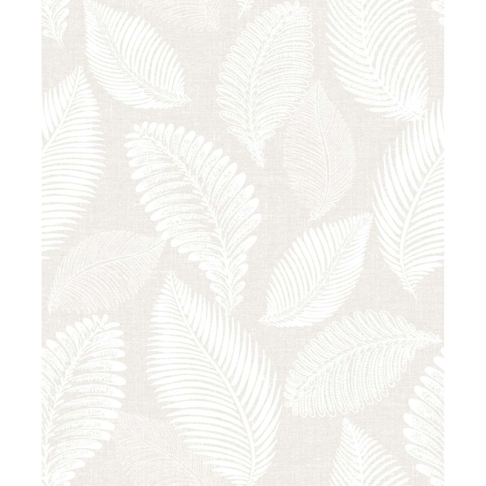 Seabrook Wallpaper EW10000 Tossed Leaves Wallpaper in Cool Linen