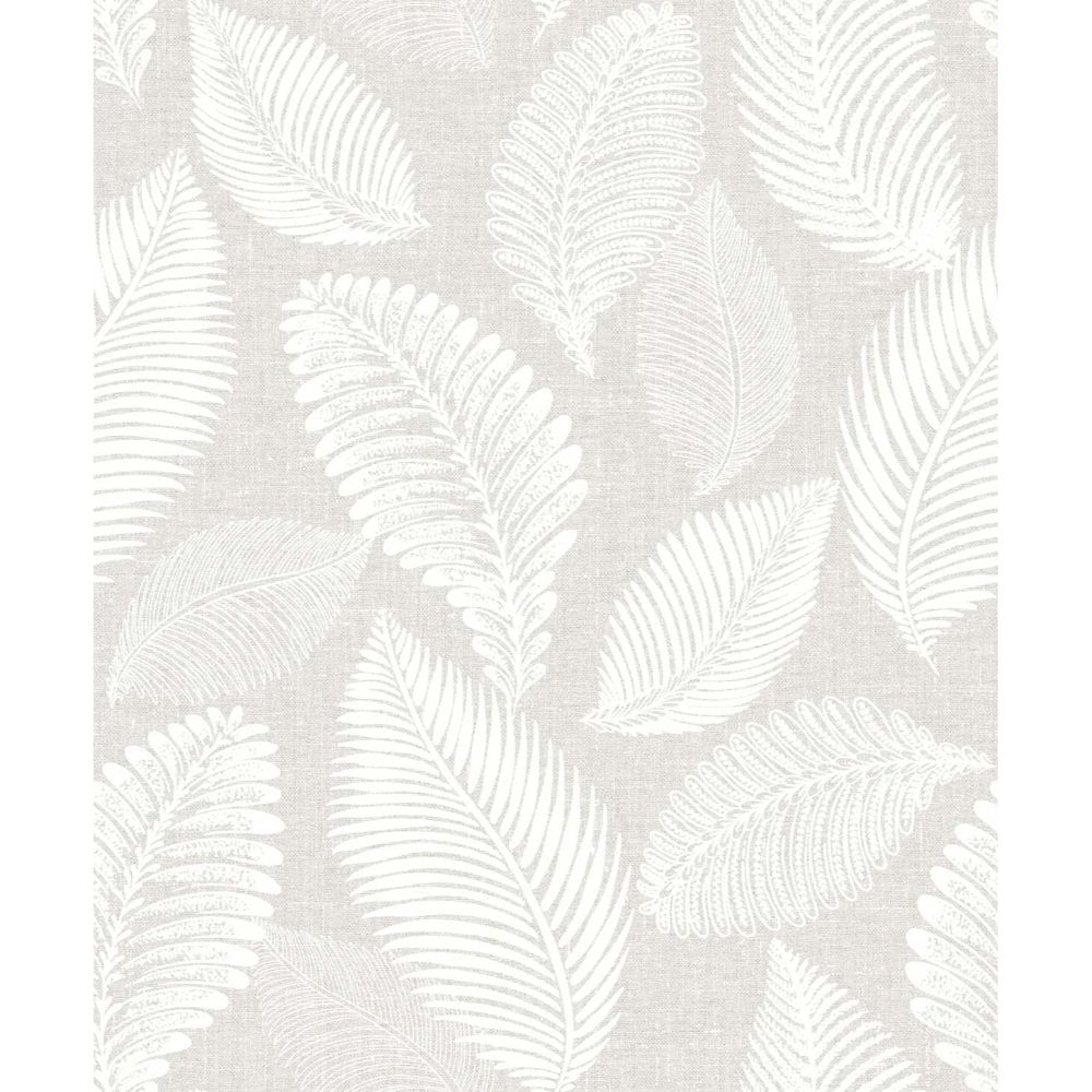 Seabrook Wallpaper EW10007 Tossed Leaves Wallpaper in Dove Greige