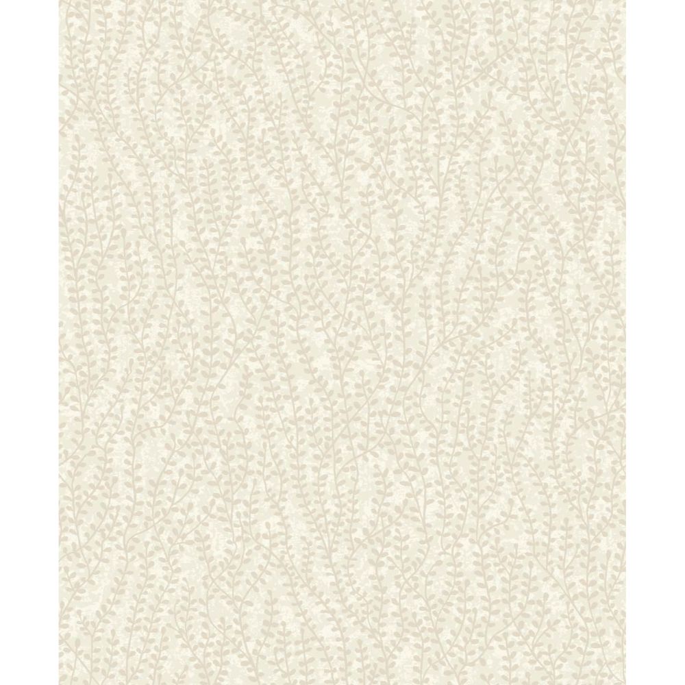 Seabrook Wallpaper EW10605 Seaweed Beaded Branches Wallpaper in Off White Satin