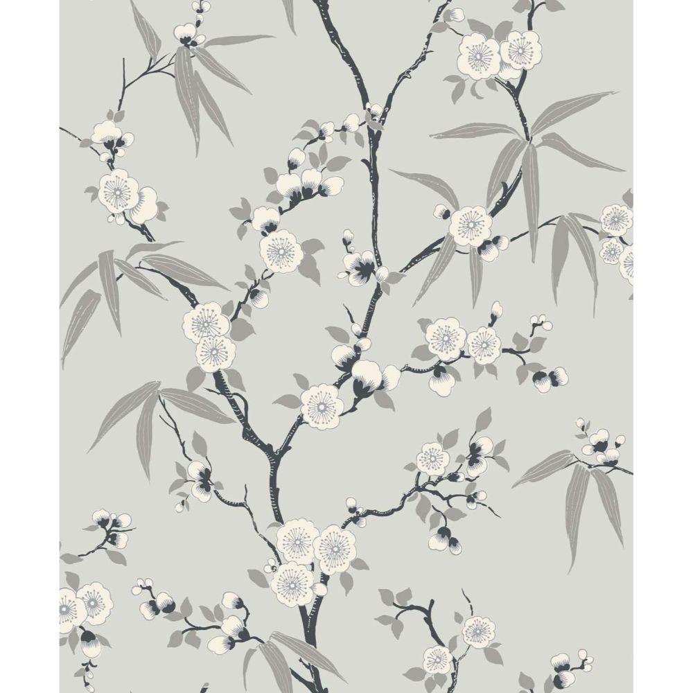 Seabrook Wallpaper EW11100 Floral Blossom Trail Wallpaper in Stormy
