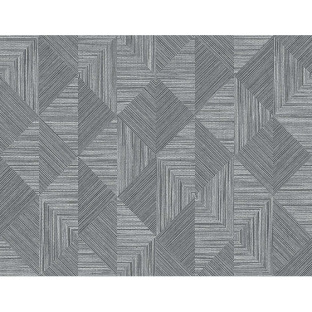Seabrook Wallpaper EW11700 Diamond Inlay Wallpaper in Charcoal Grass