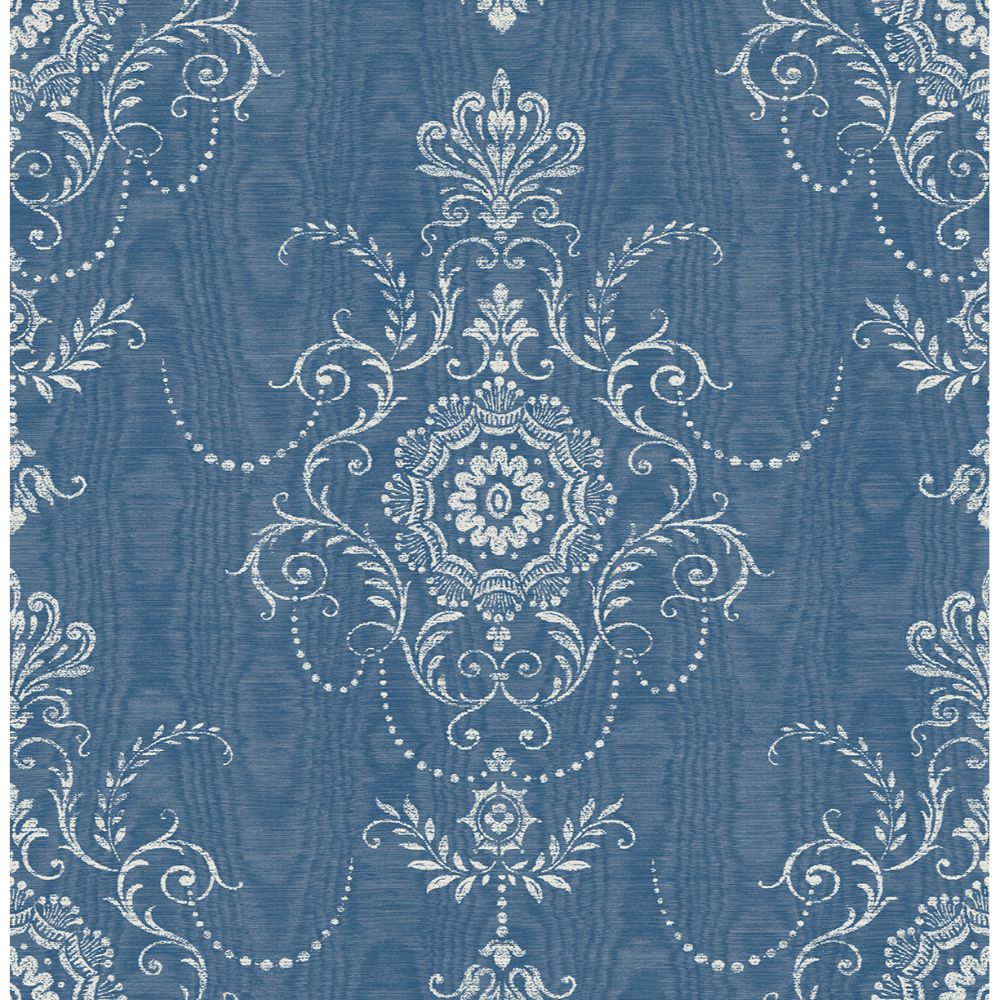 Seabrook Wallpaper FC60312 Colette Cameo Wallpaper in French Blue