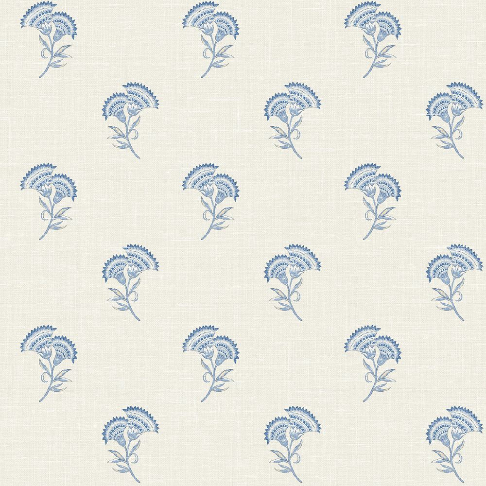 Seabrook Wallpaper FC60802 Lotus Branch Floral Wallpaper in French Blue