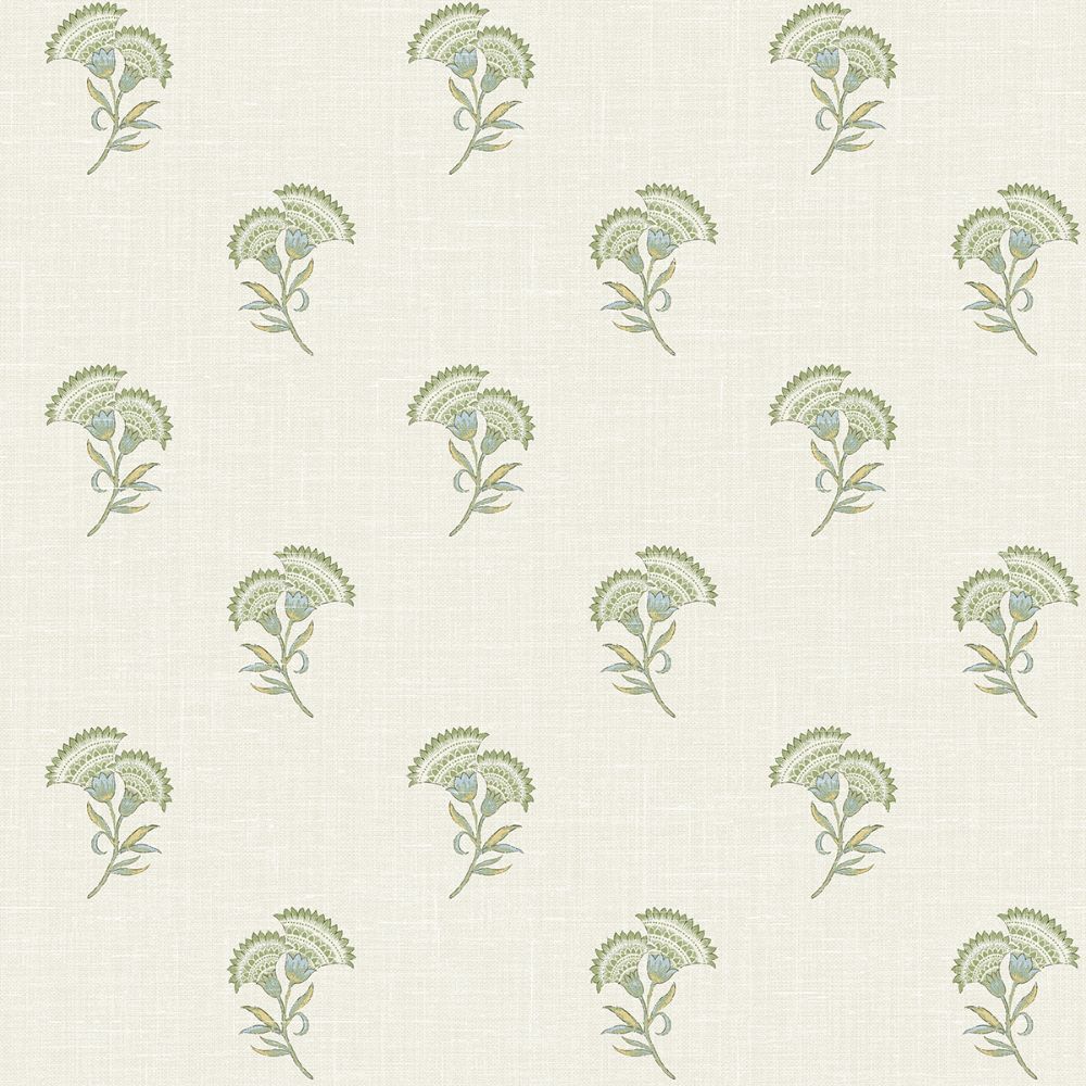 Seabrook Wallpaper FC60804 Lotus Branch Floral Wallpaper in Washed Green & Herb