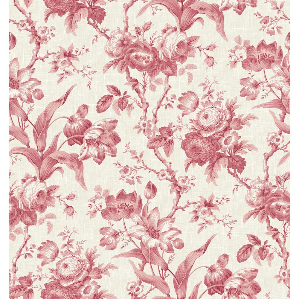 Seabrook Wallpaper FC61201 En Rose Wallpaper in Cranberry