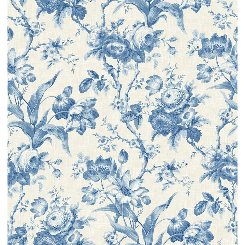Seabrook Wallpaper FC61202 En Rose Wallpaper in Blue Bell