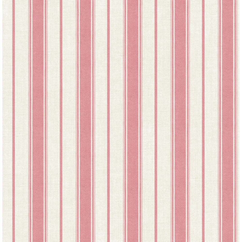Seabrook Wallpaper FC61501 Eliott Linen Stripe Wallpaper in Cranberry