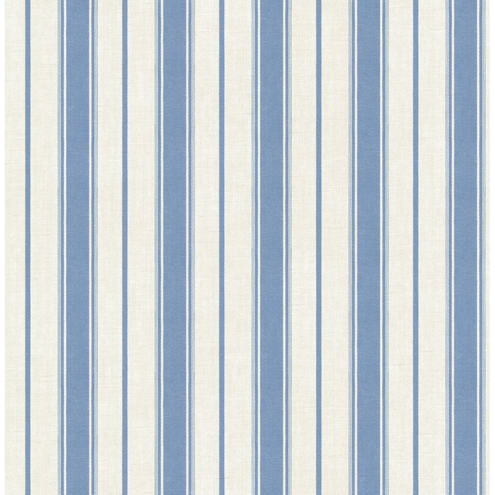 Seabrook Wallpaper FC61502 Eliott Linen Stripe Wallpaper in Blue Bell