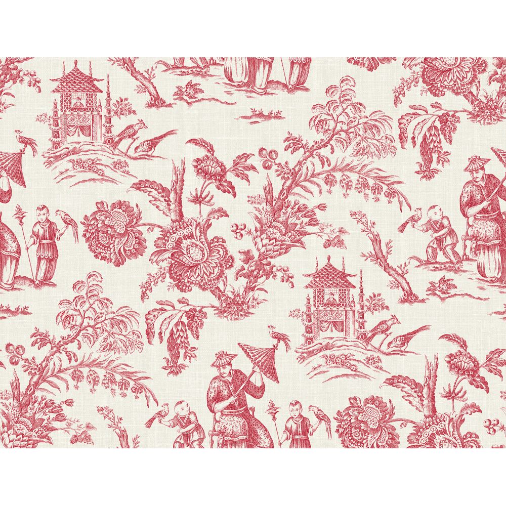 Seabrook Wallpaper FC61801 Colette Chinoiserie Wallpaper in Antique Ruby